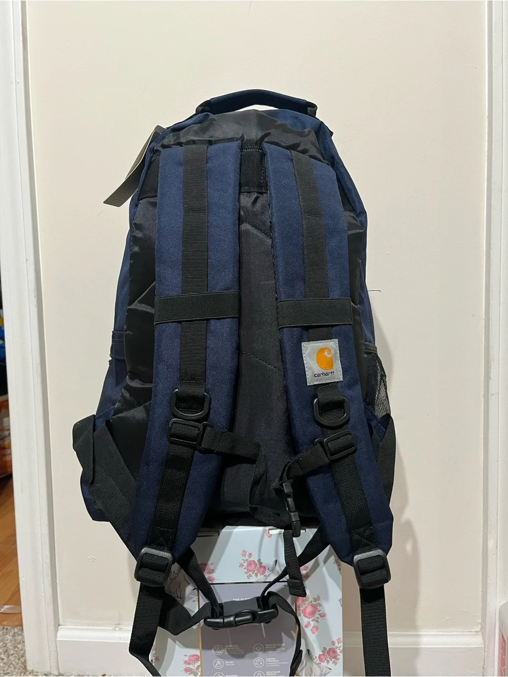 Carhartt Navy Blue Men's Rugged Outdoor Backpack with Front Bungee